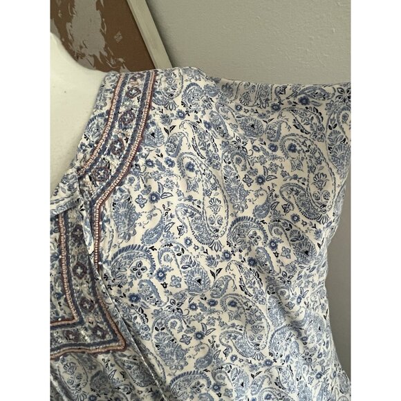 J. Jill Size Large Tunic Top Boho Hippie Festival NEW casual tassels embroidered - Picture 5 of 11